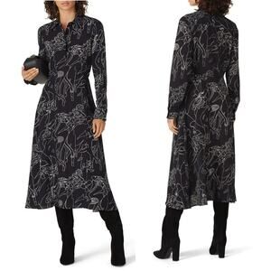 Victoria Victoria Beckham Blue Printed Collared Dress - Size 4